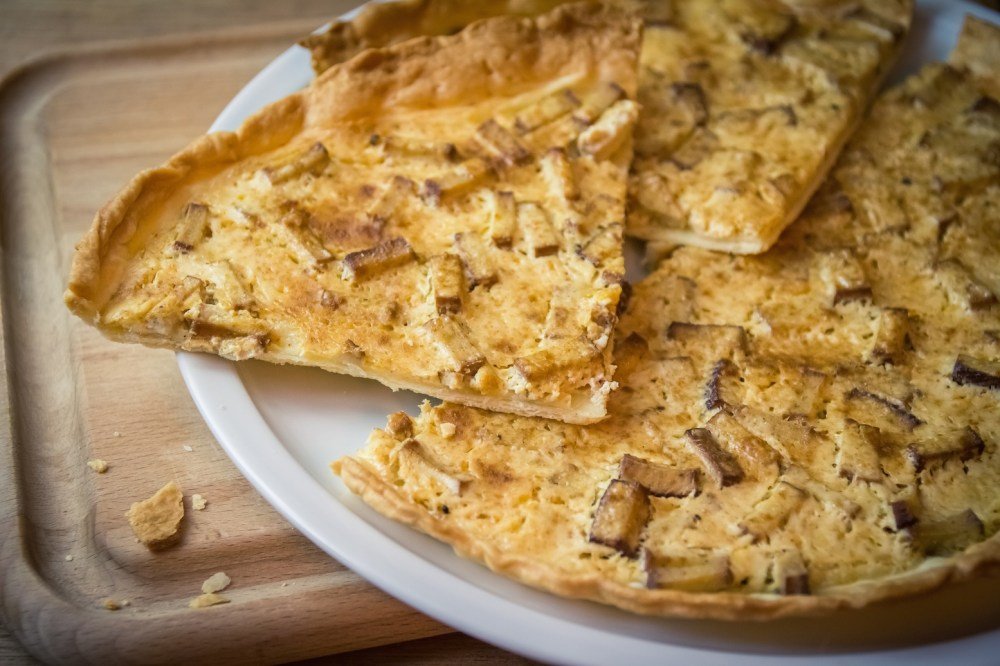 quiche végane au tofu fumé et lupin